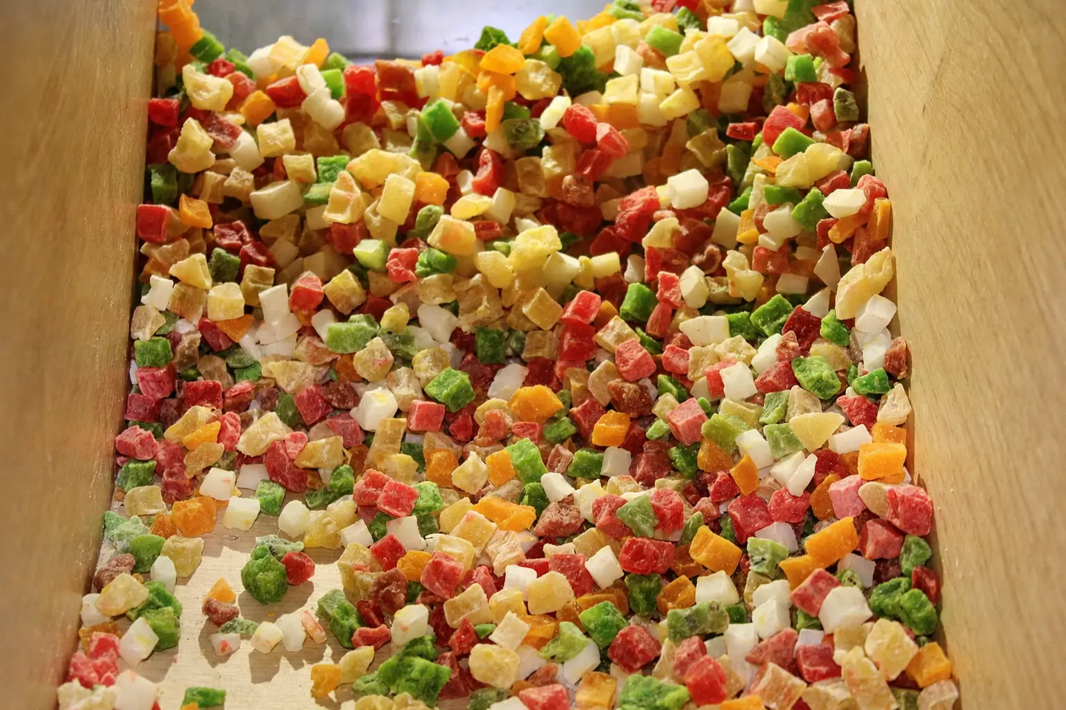 Frutas confitadas de colores