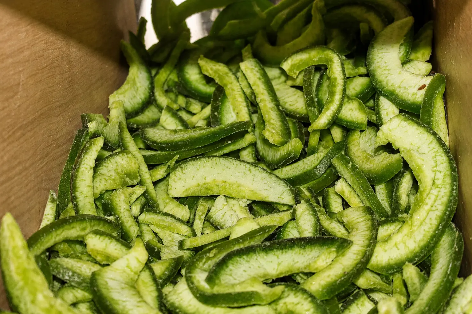 Fruta deshidratada verde